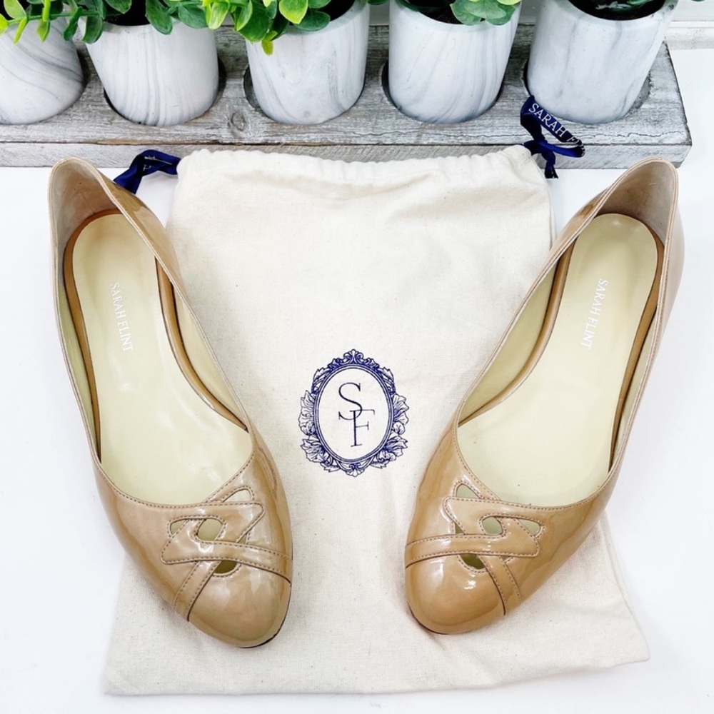 Sarah Flint Patent Leather Cutout Ballet Flats